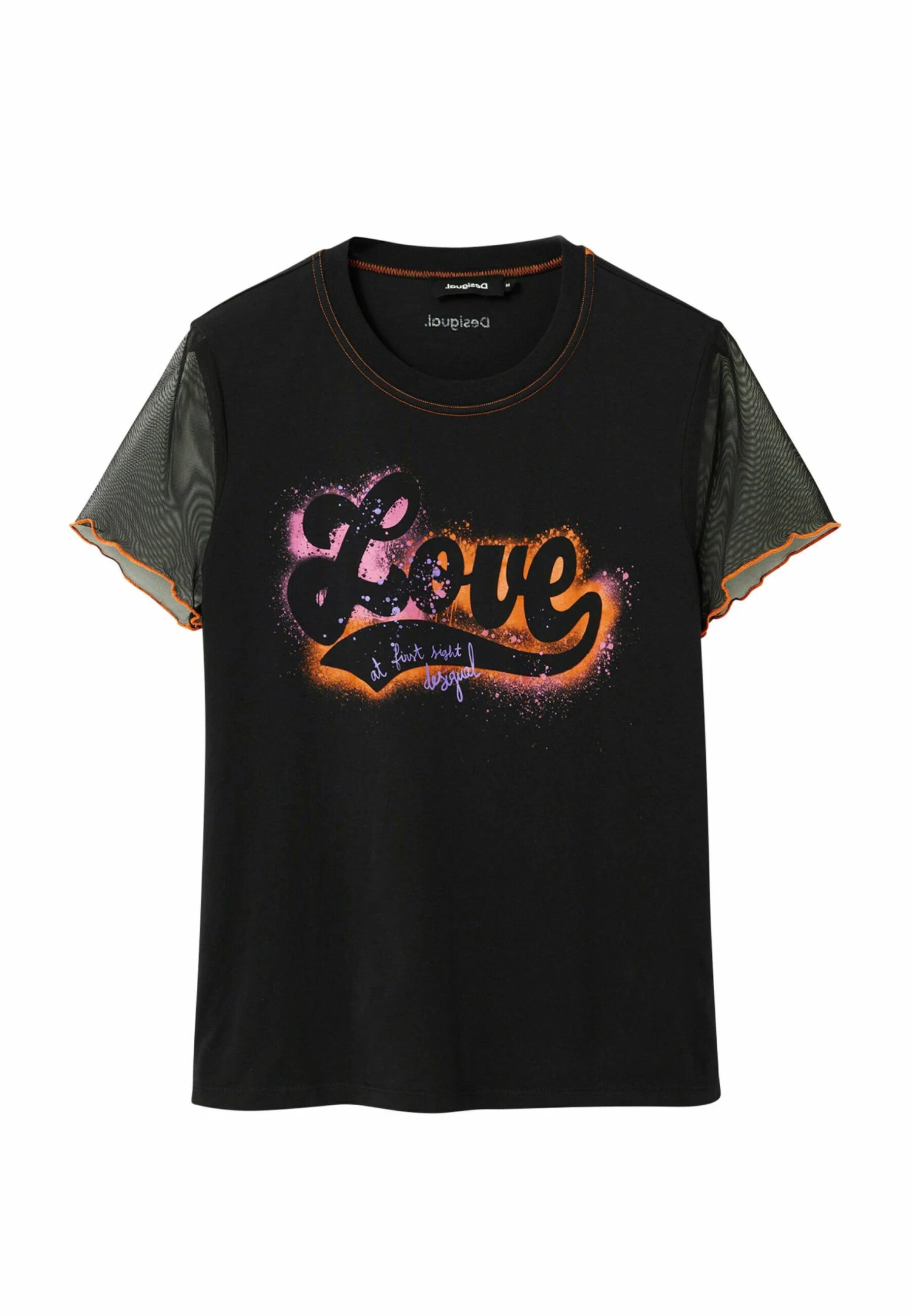 Desigual Graffiti Love - T-Shirt Print - Black 5 Desigual Graffiti Love - T-Shirt Print - Black - Afbeelding 5