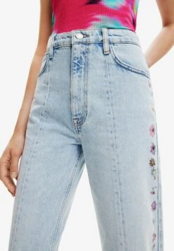 Desigual Wide-Leg Flower - Flared Jeans - Blue -Desigual 03d759fc94f84b03b68e7ff3720def41