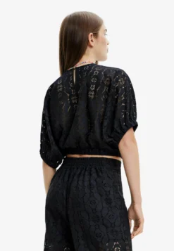 Desigual Puff-Sleeve Lace Blouse - Blouse - Black -Desigual 04335d6597ad47bbaeace50274d9eccf scaled