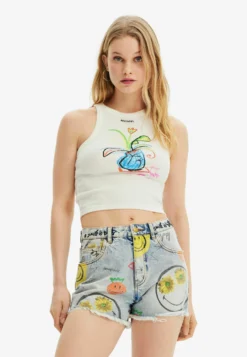 Desigual Tropical Cuout - Top - White