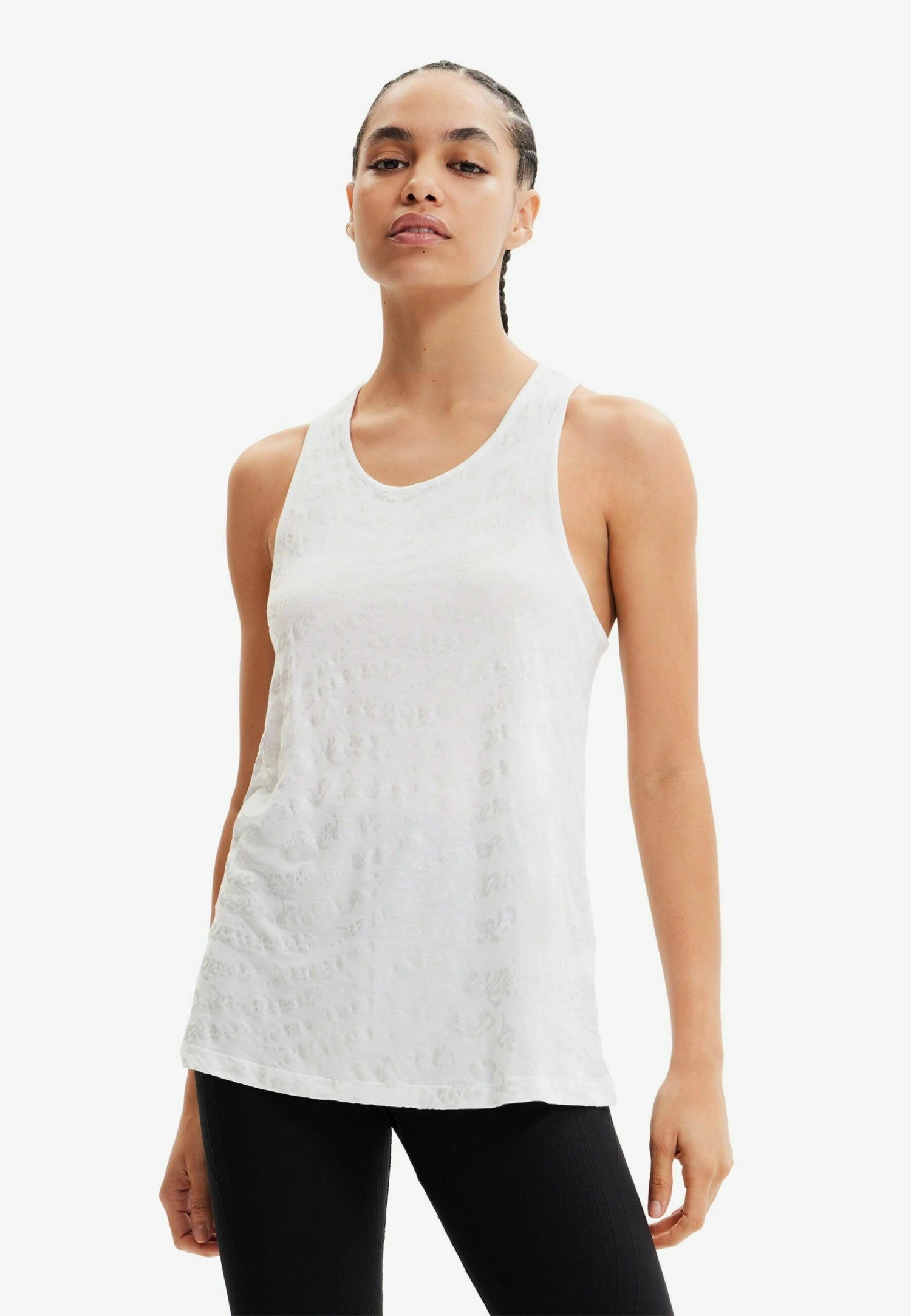 Desigual Sport Logo Vest - Top - White 1 Desigual Sport Logo Vest - Top - White
