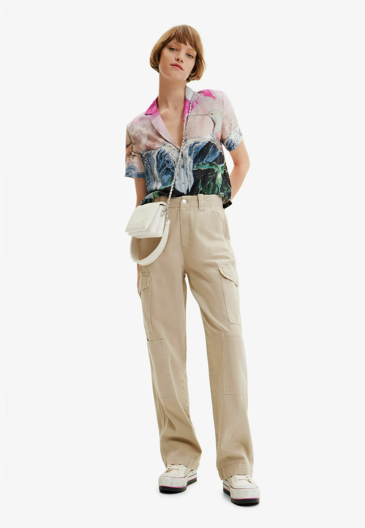 Desigual Long Cargo - Cargobroek - Beige 2 Desigual Long Cargo - Cargobroek - Beige - Afbeelding 2