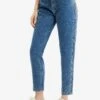 Desigual Rhinestone Mom - Straight Leg Jeans - Blue