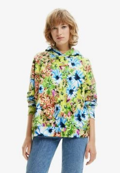 Desigual Oversize Floral - Hoodie - Green