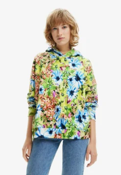 Desigual Oversize Floral - Hoodie - Green