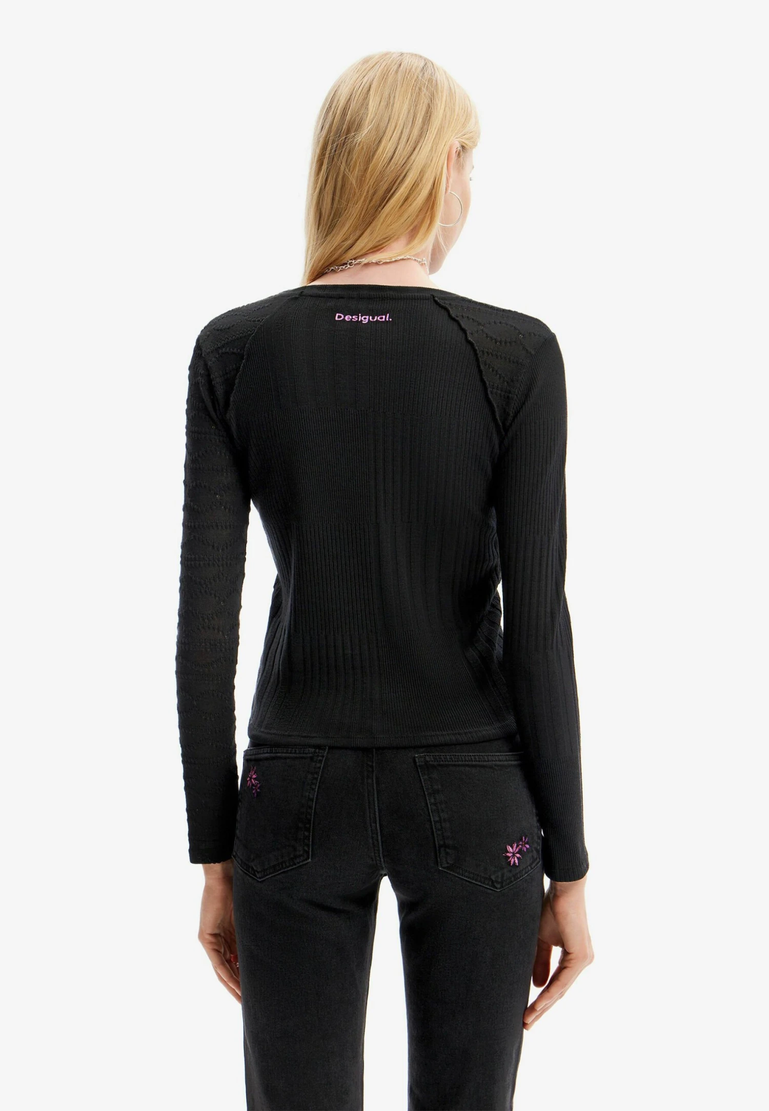 Desigual Textured- Longsleeve - Black 3 Desigual Textured- Longsleeve - Black - Afbeelding 3