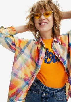Desigual Oversize Tie-Dye Plaid - Overhemdblouse - Multi Coloured -Desigual 0a4ec2371af74164841494a3a1ab35e2