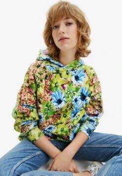 Desigual Oversize Floral - Hoodie - Green -Desigual 0ac3277b28e943ae8ca5ef0e4975a42e