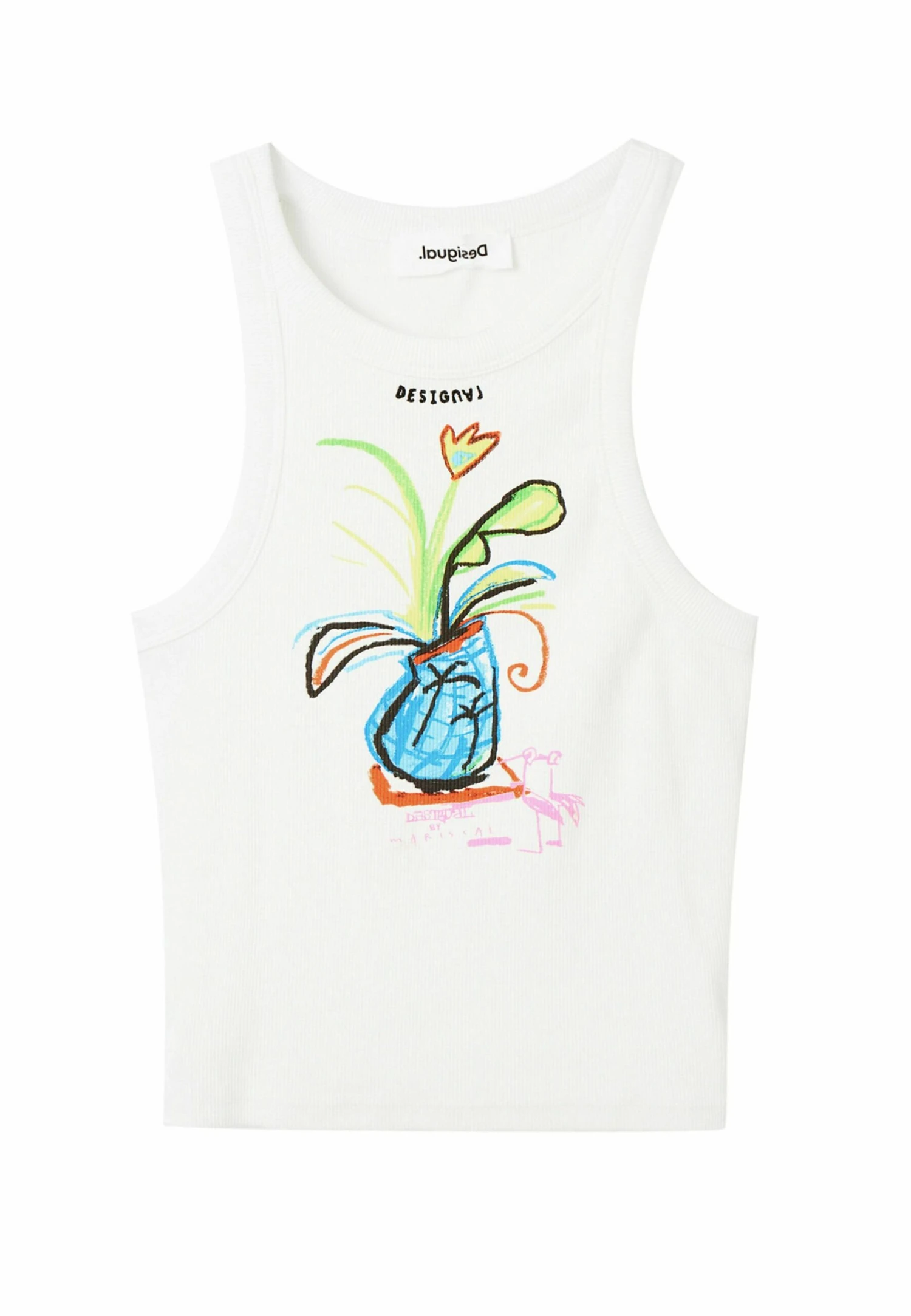 Desigual Tropical Cuout - Top - White 4 Desigual Tropical Cuout - Top - White - Afbeelding 4