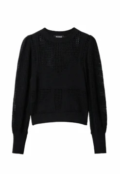 Desigual Openwork Flower - Trui - Black -Desigual 0e2274cf04894f57bf219242a685a081 scaled