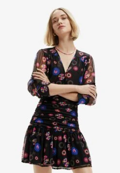 Desigual Embroidered Ethnicweat - Jurk - Black