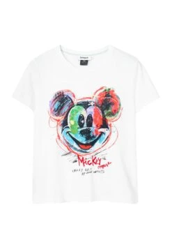 Desigual Arty Mickey Mouse - T-Shirt Print - White -Desigual 1006c10939d347648cd3e6785d5f472d