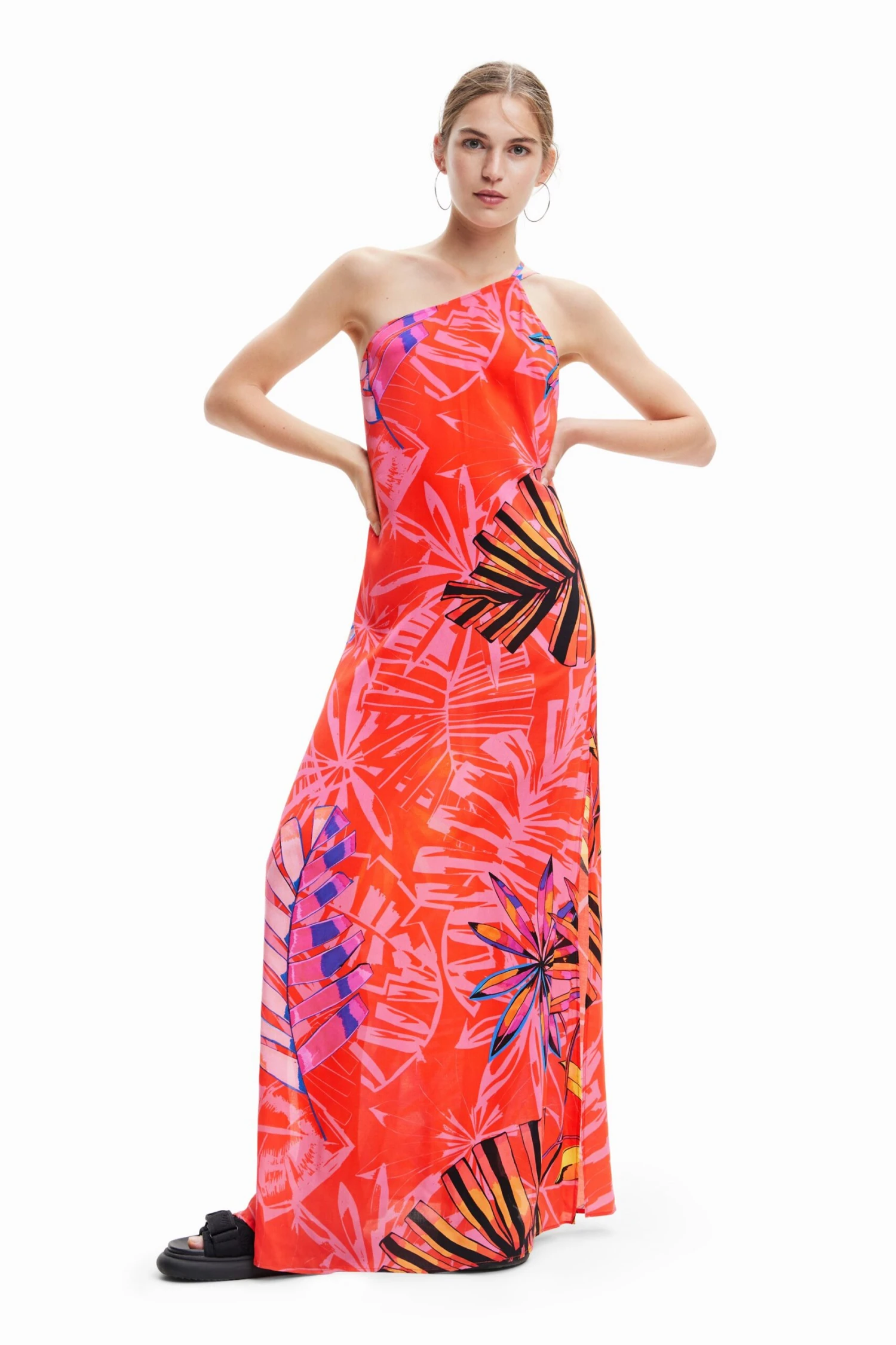 Desigual Vest Kawai - Maxi-Jurk - Poppy Coral 2 Desigual Vest Kawai - Maxi-Jurk - Poppy Coral - Afbeelding 2