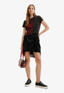 Desigual Fringed Wrap - Wikkelrok - Black