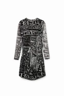 Desigual Vest Lettering - Etui-Jurk - Charcoal Grey -Desigual 15b72d5536fd486f95890031c729bca0