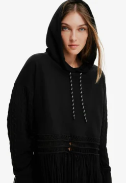 Desigual Oversize Fringe Hoodie - Hoodie - Black -Desigual 18004455366844ed8b82da010747cf5f scaled