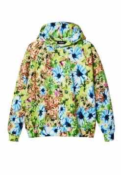 Desigual Oversize Floral - Hoodie - Green -Desigual 18a405fb53a74d60bb6bfee48fc03c85