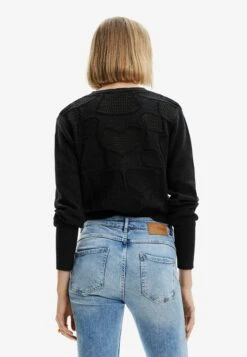 Desigual Openwork Flower - Trui - Black -Desigual 194f8070ed044c31b222d67b42dc7811