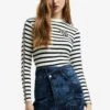 Desigual Striped - Longsleeve - White