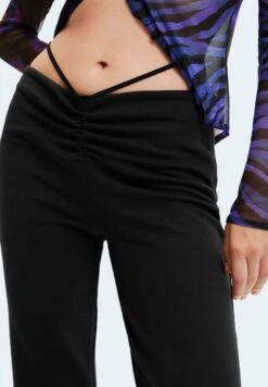 Desigual Gathered With Ties - Broek - Black -Desigual 1b44ac6fa29d4e81b0afccd4ae9f3cc4