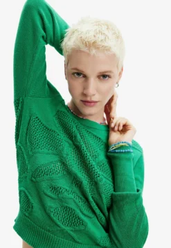 Desigual Openwork Flower - Trui - Green -Desigual 1b84d4024af0407e87c720f659b6248e scaled