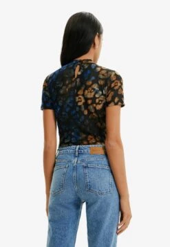 Desigual Textured Animal Print Bodysuit - T-Shirt Print - Beige -Desigual 1ca25b35a2484556ae0eb1a61c842ebc