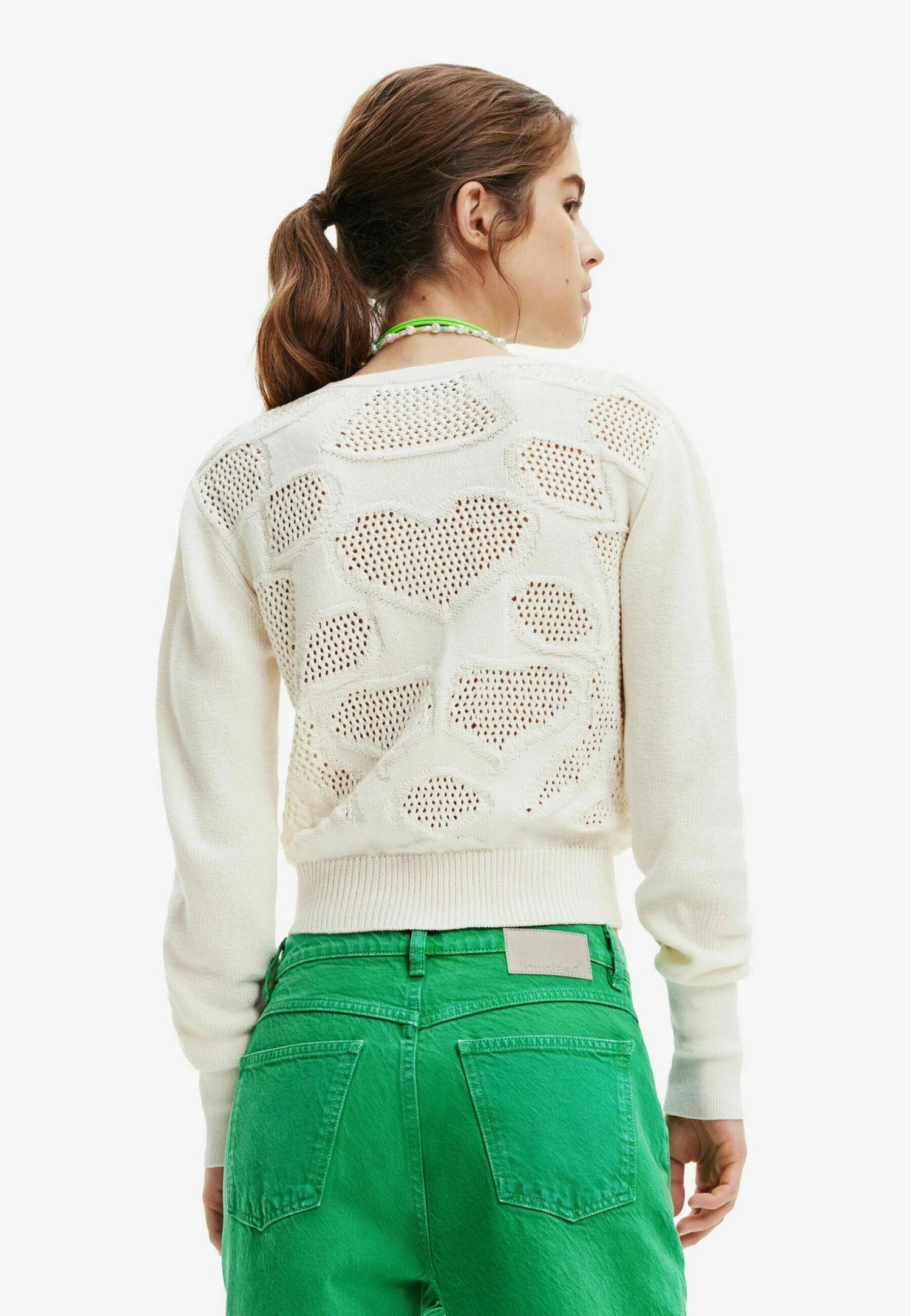 Desigual Openwork Flower - Trui - White 3 Desigual Openwork Flower - Trui - White - Afbeelding 3