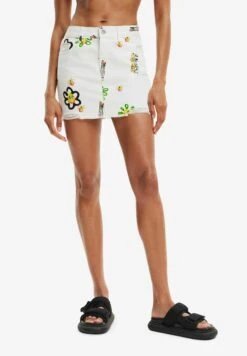 Desigual Denim Illustrations - Minirok - White