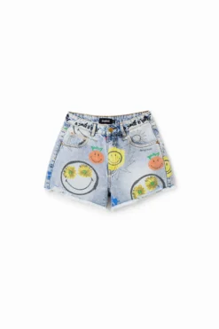 Desigual Smiley - Jeansshort - Denim Medium -Desigual 200fe2d5233447e4ae5b3fa0771ec328 scaled