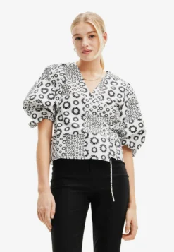 Desigual Patchwork Wrap- Blouse - Black