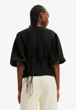 Desigual Textured Wrap- Blouse - Black -Desigual 229c7bcfe5f54f6792c62d995df4cc62