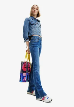 Desigual Long Flare - Flared Jeans - Blue