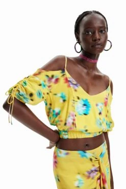 Desigual Blus Betty - T-Shirt Print - Fluorescent Yellow -Desigual 277b3532d87f434bb685ed84a2f87aa7
