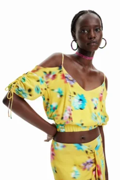 Desigual Blus Betty - T-Shirt Print - Fluorescent Yellow -Desigual 277b3532d87f434bb685ed84a2f87aa7 scaled