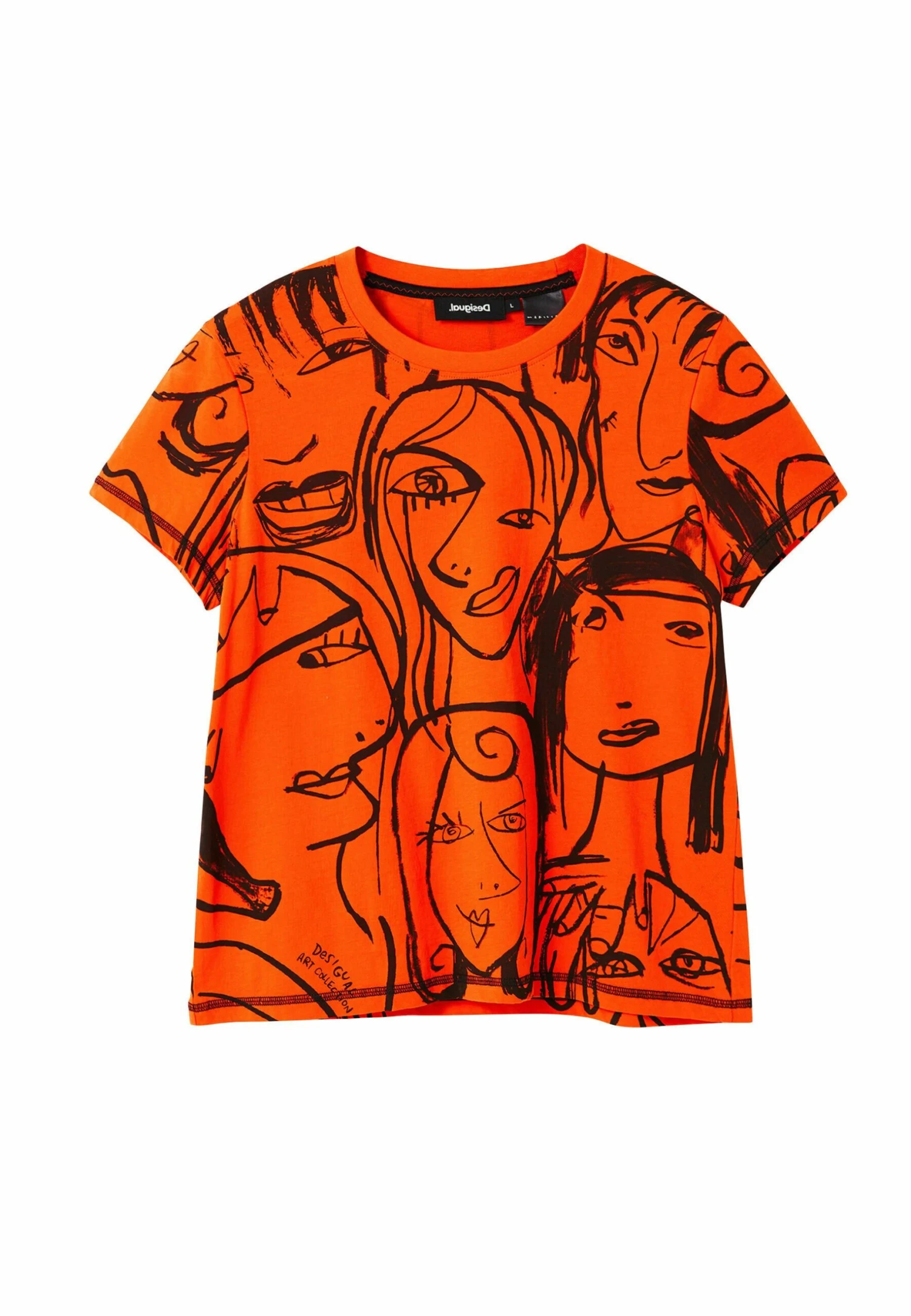 Desigual Contrasting Face - T-Shirt Print - Orange 4 Desigual Contrasting Face - T-Shirt Print - Orange - Afbeelding 4