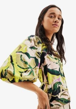 Desigual Floral Wrap- Blouse - Green -Desigual 2b28a7002cd540c09beea7a5b11e0054