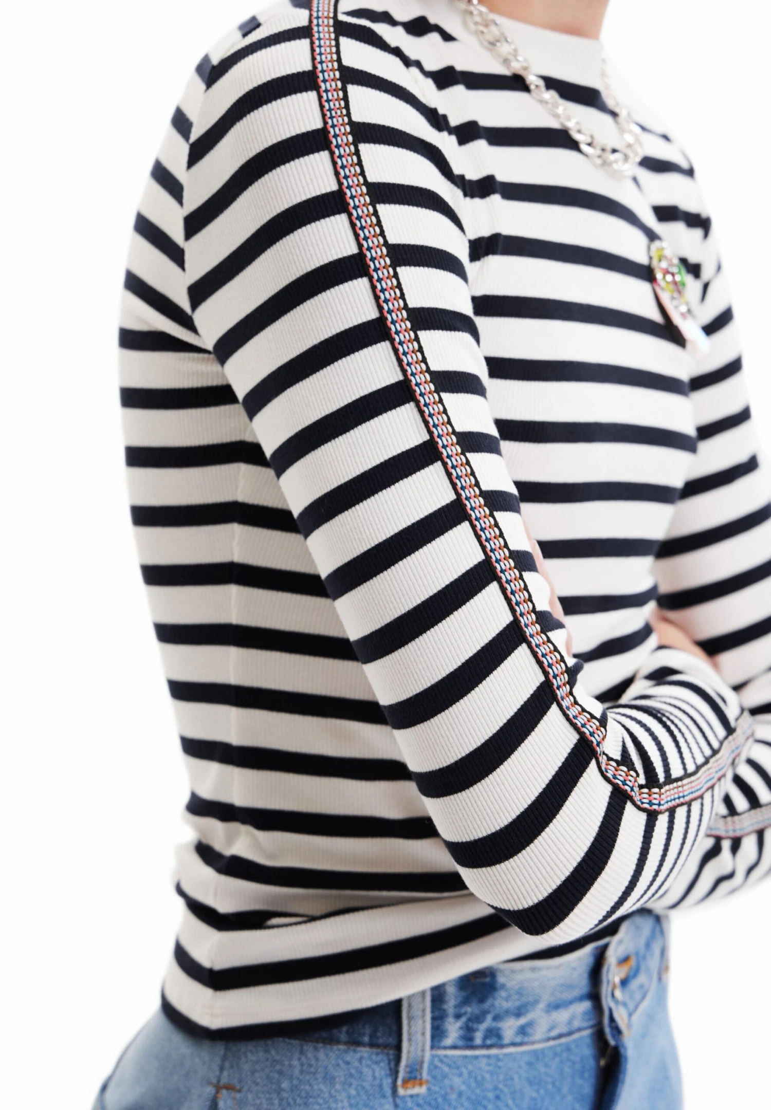 Desigual Striped - Longsleeve - White 5 Desigual Striped - Longsleeve - White - Afbeelding 5