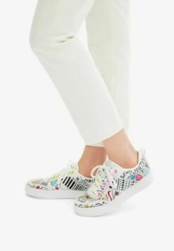 Desigual Arty Retro Illustrations - Sneakers Laag - White