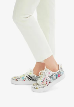 Desigual Arty Retro Illustrations - Sneakers Laag - White