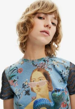 Desigual Tropical Bikini Bottoms - T-Shirt Print - Blue -Desigual 2def3129cea646c78b719b58f22280de