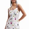 Desigual Vest Breaking News - Jurk - White