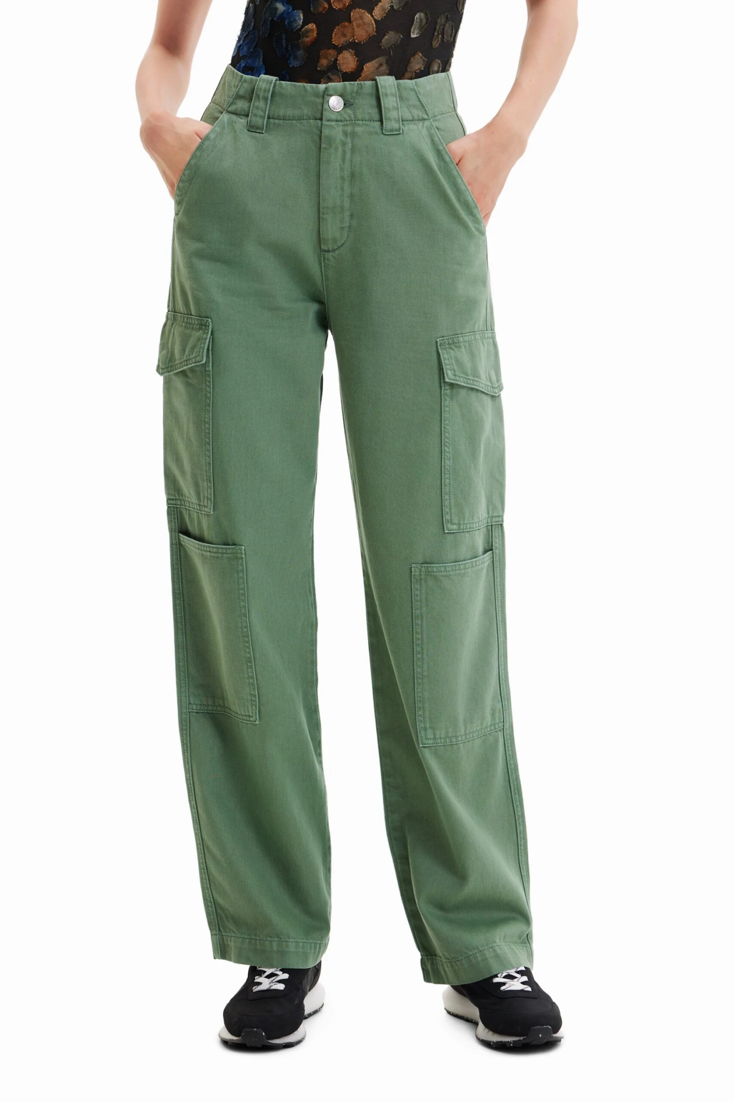 Desigual Pant Sedal - Cargobroek - Bottle Green 1 Desigual Pant Sedal - Cargobroek - Bottle Green