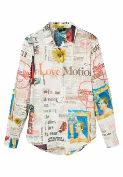 Desigual Long-Sleeve Newspaper - Overhemdblouse - White -Desigual 2eb09cedc72b452e84ac443d62bbb879