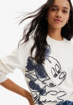 Desigual Mickey Mouse Embroidered - Trui - White -Desigual 30114e6f0b7e4a90b2918687d68938a7