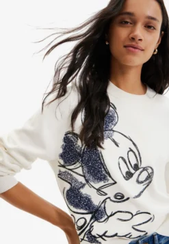 Desigual Mickey Mouse Embroidered - Trui - White -Desigual 30114e6f0b7e4a90b2918687d68938a7 scaled