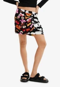 Desigual Draped Floral - Wikkelrok - Black