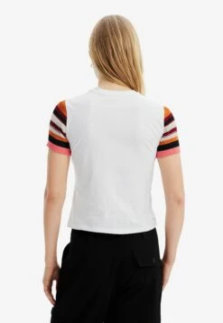 Desigual Knittriped - T-Shirt Print - White -Desigual 31cd6a4176624649b329828827f51a94