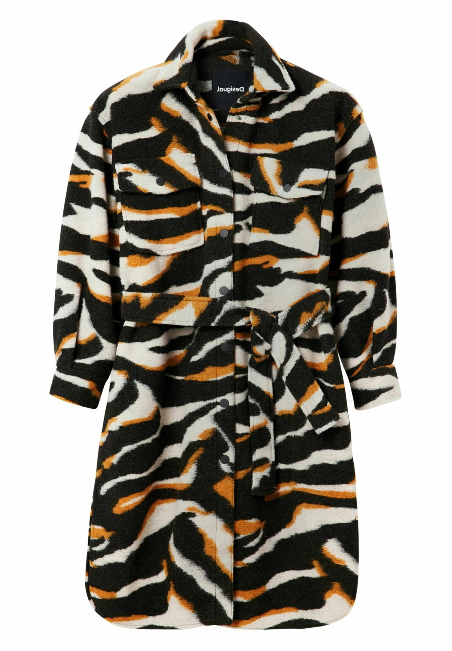 Desigual Long Zebra Over - Mantel - Beige 5 Desigual Long Zebra Over - Mantel - Beige - Afbeelding 5