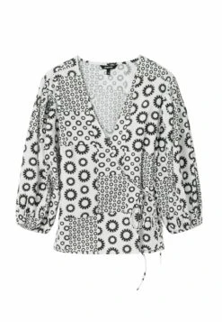 Desigual Patchwork Wrap- Blouse - Black -Desigual 36488064bccf408ab1091a3e34754ec4