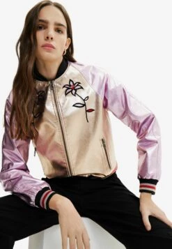 Desigual Metallic Bomber - Bomberjacks - Pink -Desigual 36500c5619304fe1874e0ac5de8cadf9
